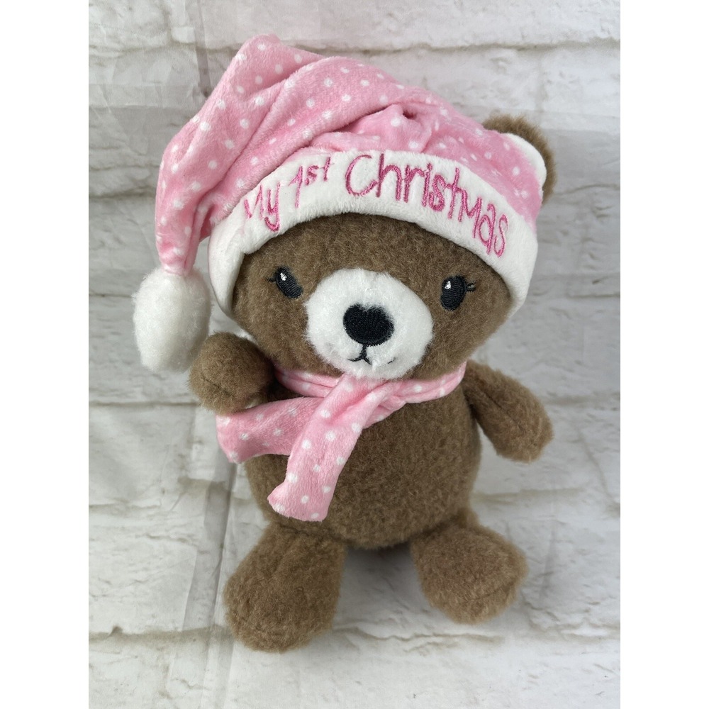 Dan Dee 8" Baby Bear My First Christmas Plush Lovey Stuffed Animal Santa Hat Toy